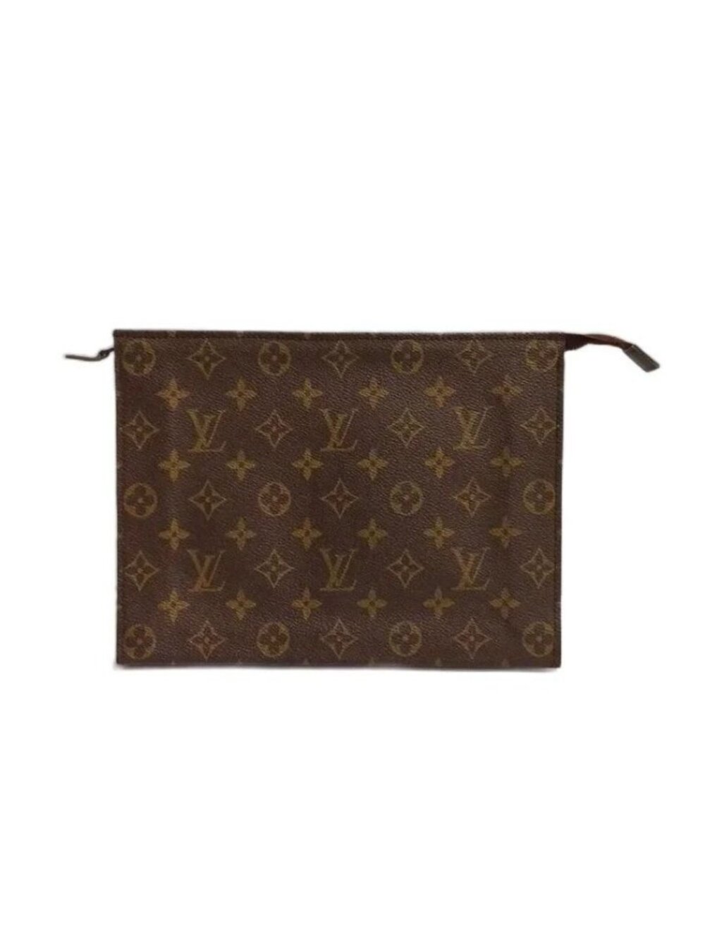 Louis Vuitton Poche Toilet 26 Clutch Party Second Logo Leather Monogram Brown